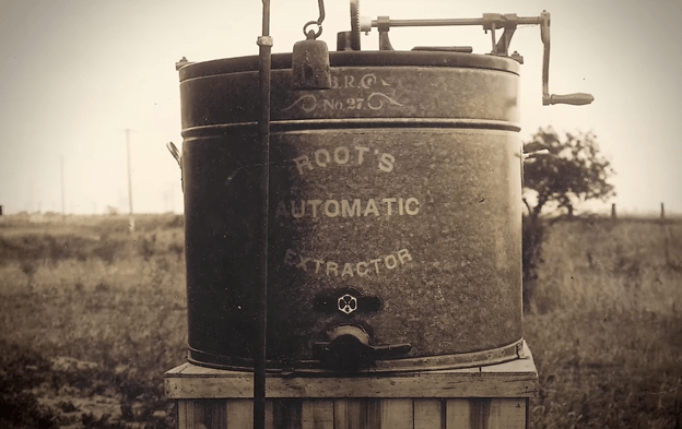 Historic A.I. Root beekeeping apparatus from Medina history